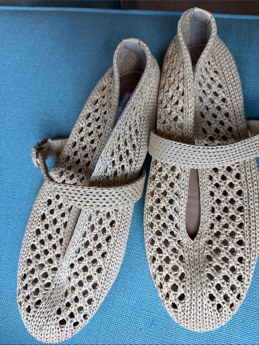 Steve Madden Beige Crochet Mary Jane Flats - Picture 3 of 5